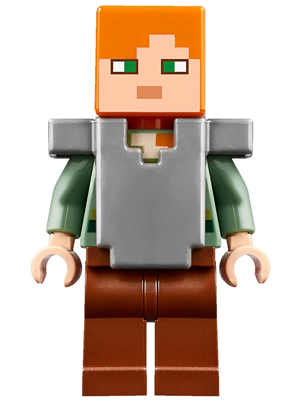 LEGO Minifigure-Alex - Flat Silver Armor (21133)-Minecraft-MIN045-Creative Brick Builders